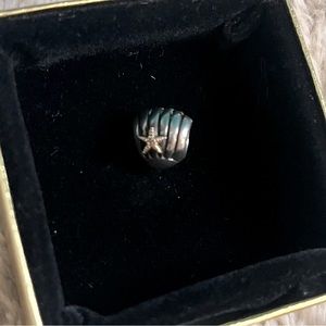 PANDORA 🐚Starfish & Seashell CHARM for bracelet- .925 silver & 14K Gold